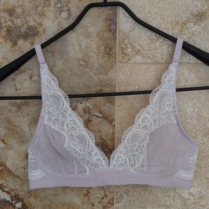 Addiction XS Purple Lace Bralette Dainty Delicate Feminine Light